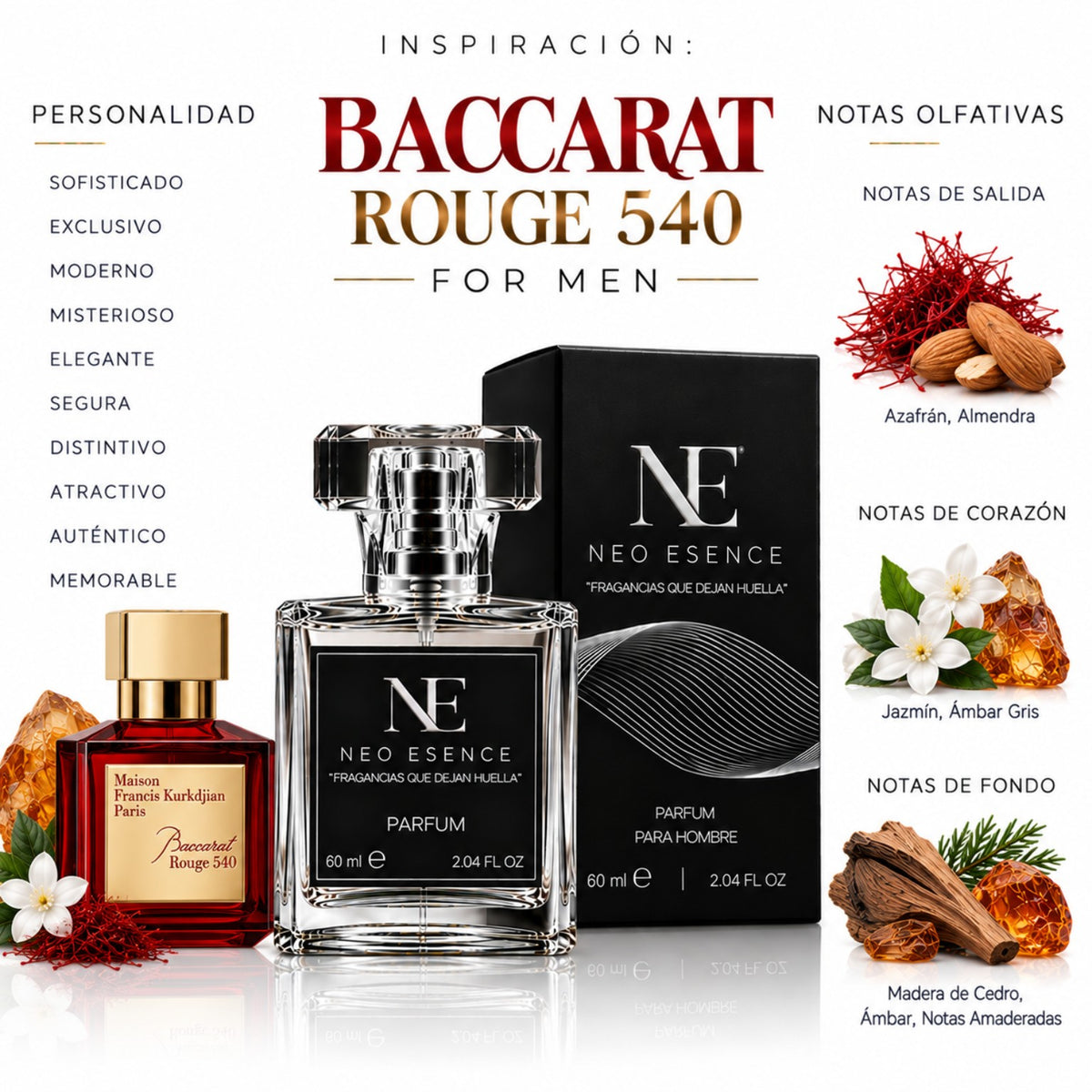 Inspiración a: BACCARAT ROUGE 540